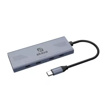 Akasa 4-portový USB-C (USB 3.2 Gen 2) multiport hub s USB-C konektorom hliník (eloxovaný) AK-CBCA32