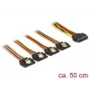 SATA kábel DeLOCK 60158 0,5m SATA 15-pin 4 x SATA 15-pin viacfarebný