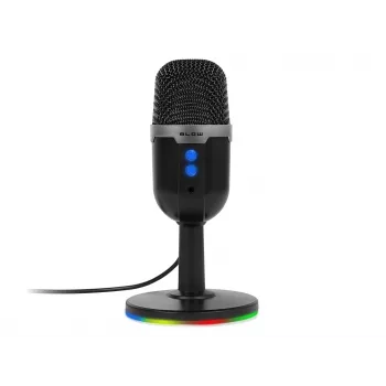 Štúdiový mikrofón BLOW so stojanom s LED — káblový USB 2.0, 20–16000 Hz, citlivosť -50 dB, 237 g