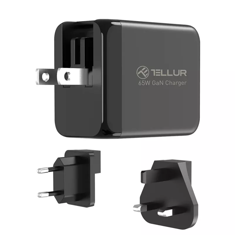 Nástenná nabíjačka Tellur TLL151451 65W, 3-port (2x USB-C, 1x USB-A)