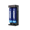 XTAR dvojslotová nabíjačka Li-Ion batérií pre 18650 články, USB-C vstup, 2 sloty, čierna, LED indikátory