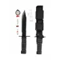 Pevný survival nôž Mil-Tec Special Forces 15368000 – nerezová oceľ, plný trň, celková dĺžka 310 mm, čepeľ 185 mm, čierny