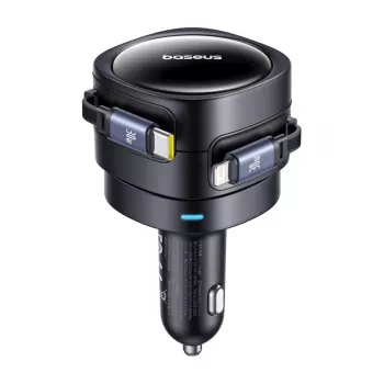 Auto nabíjačka Baseus Enjoyment Max 60W s USB-C a Lightning káblami, dvojportové rýchlonabíjanie