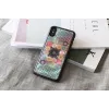 Puzdro na smartphone iKins pre iPhone XS / XS S — dizajn Flower Garden, čierne