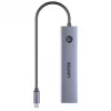 USB-C hub Unitek H1124AGY01 s 100W PD, HDMI 2.0, 2x USB‑A, 2x USB‑C, SD/microSD čítačka kariet — hliník