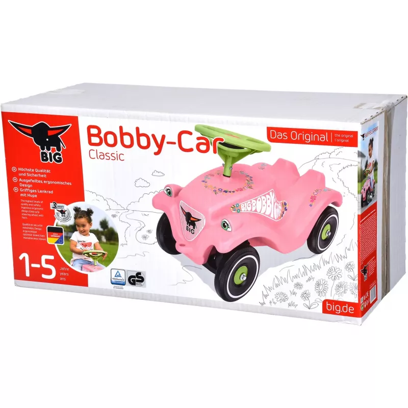 Bobby-Car-Classic Flower, odrážadlo ružová/light green