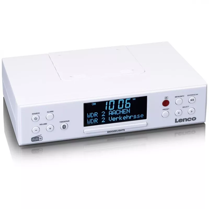 Lenco KCR-190WH kuchynské rádio pod skrinku s PLL FM, DAB+ a Bluetooth, biele