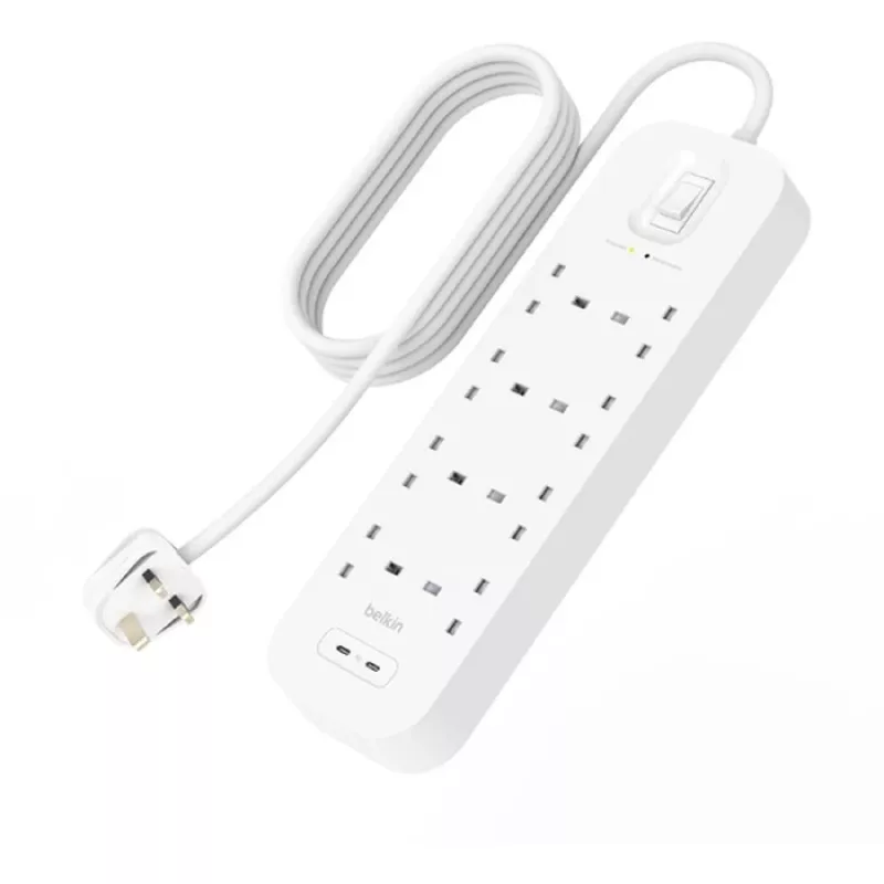 Prepäťová ochrana SurgePlus 8x Schuko 2xUSB-C 900J 2m