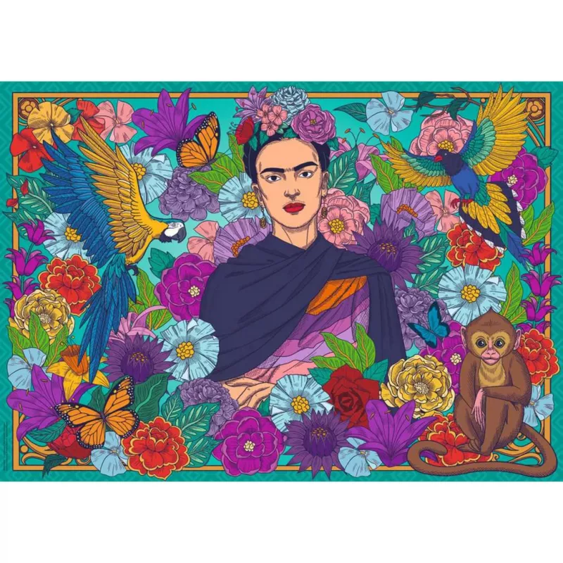 Puzzle - Frida Kahlo raj: papagáje, opice 1000 dielikov