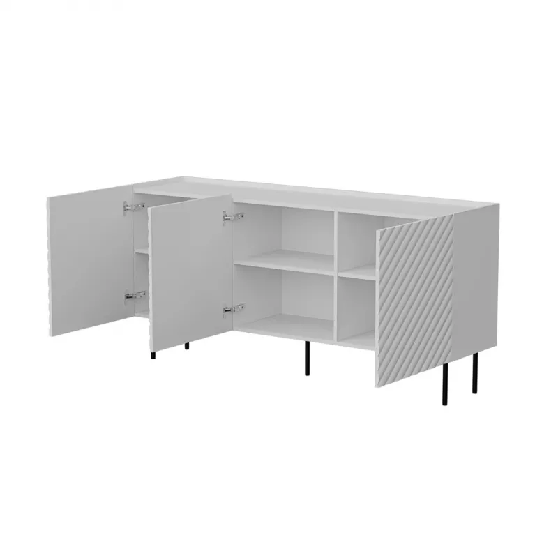 Komoda Cama Meble LUCCA 3D 165x40x80 cm, biela, korpus z drevotriesky
