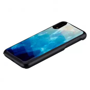 Puzdro na telefón iKins pre iPhone XR – modré jazero zvonku, čierna vnútri
