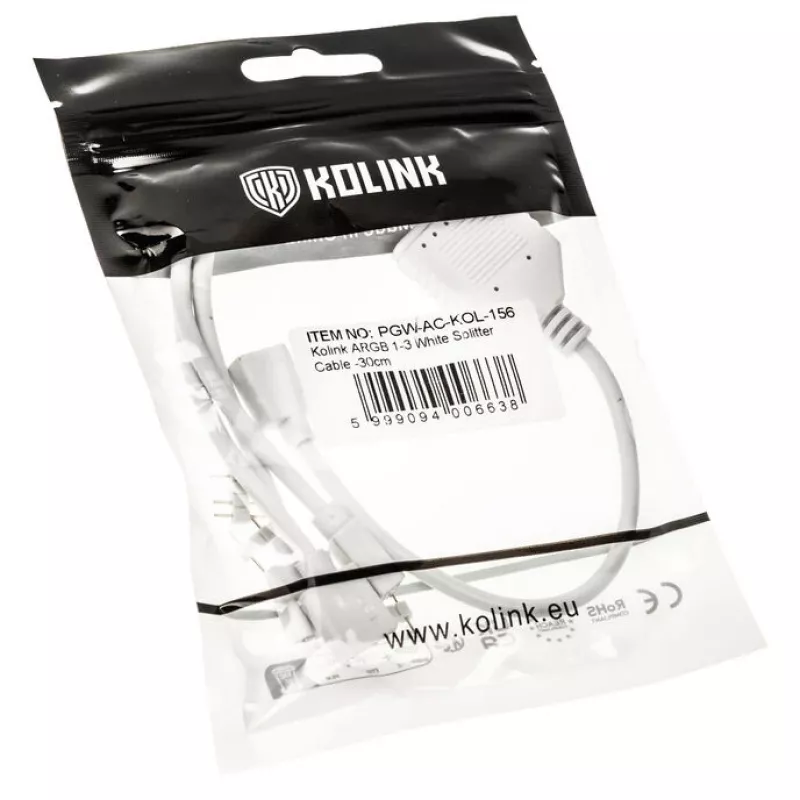 Rozbočovací kábel Kolink ARGB 1-na-3 PGW-AC-KOL-156 30 cm biely