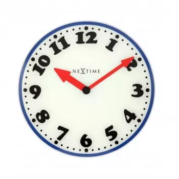 NeXtime nástenné hodiny 8151 Boy, Ø43 cm, biele/modré/čierne/červené