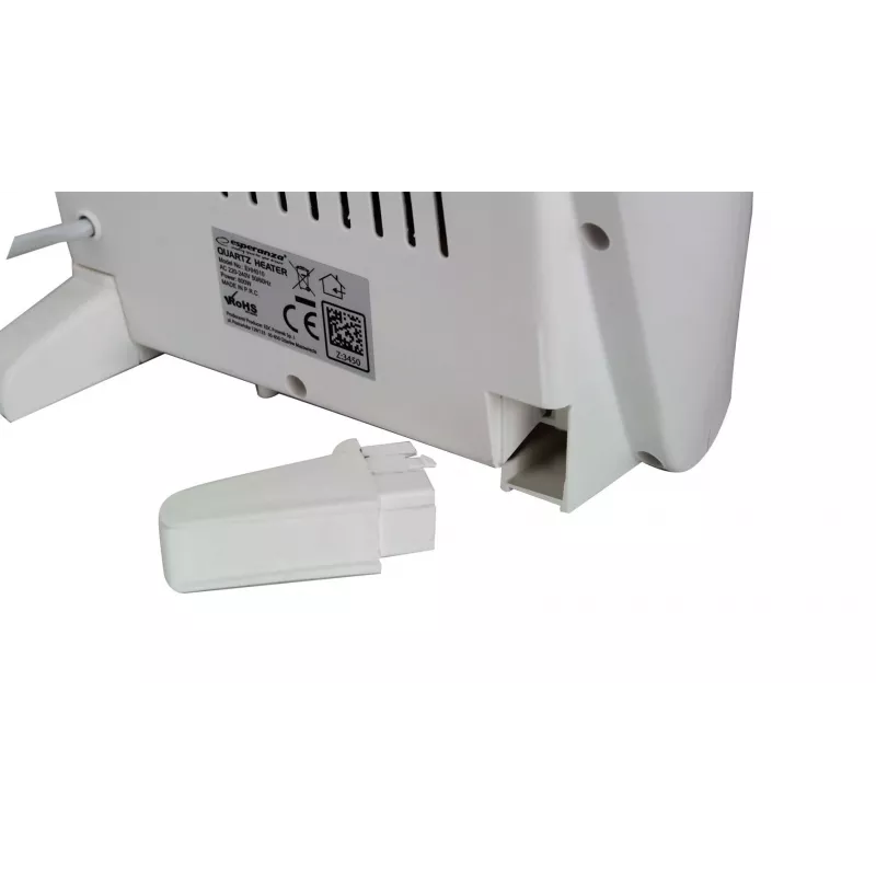 Kremenný elektrický ohrievač ESPERANZA EHH010 400W/800W, biely, 1,2 m kábel, tlačidlá, nastaviteľný termostat
