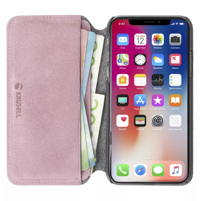Puzdro s klopou Krusell Broby 4 Card SlimWallet iPhone XS Max