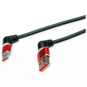 ROLINE USB 2.0 kábel Type-C - Type-A ST/ST 360° rotácia čierny červený 1 m 11.02. - kábel - digitálne/dáta