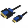 Videokábel adaptér LogiLink CHB3102 2 m HDMI DVI-D čierny modrý