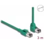 DeLOCK RJ45 sieťový kábel PROFINET SF/UTP 90° zahnutý 3 m zelený
