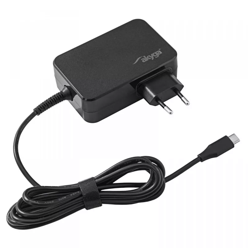 Akyga AK-ND-82 USB-C GaN napájací zdroj pre notebook 90 W, PD 3.0, 5–20 V, 1,8 m kábel, čierny
