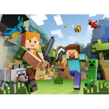 Puzzle XXL 100 dielov - Minecraft Ravensburger XXL 100-dielne puzzle s motívom z Minecraft. Produkt je určený pre deti od 6 rokov. Ravensburger je najväčší výrobca puzzle na svete a puzzle vyrába už viac ako 120 rokov. Puzzle Ravensburger sa vyznačujú špeciálnym, nereflexným povrchom a vyrábajú sa z patentovanej hrubej lepenky s…