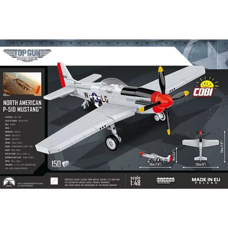 COBI 5847 Top Gun Maverick P-51D Mustang 150 kociek