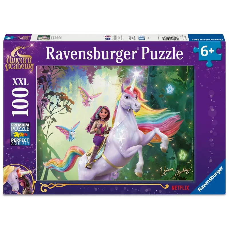Ravensburger Puzzle XXL 100 dielov – Unicorn Academy – veľkoformátové detské puzzle