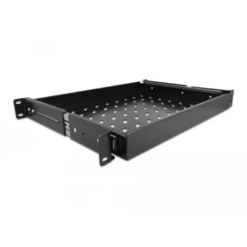 Delock - Rack zásuvka - čierna - 1U - 48,3 cm (19 palcov)