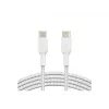 Kábel opletený USB-C na USB-C 1 m biely