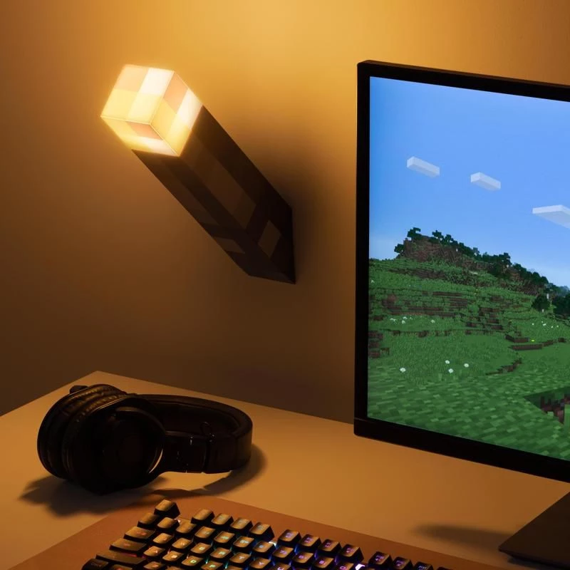 Stolná lampa Paladone Torch Light PP9202MCFV3 dizajn Minecraft na batérie