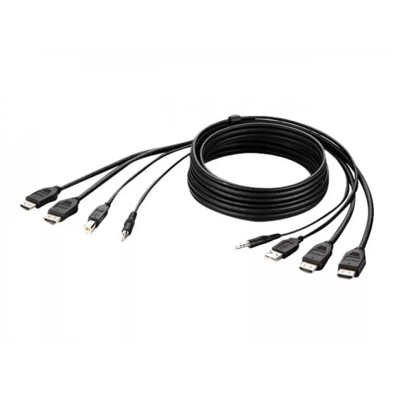 Belkin Secure KVM Combo kábel - video / USB / audio kábel - TAA-kompatibilný - USB, mini jack, HDMI (M)