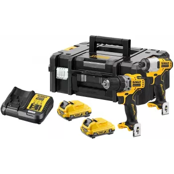 DeWALT DCK2110L2T-QW akumulátorový skrutkovač/rázový uťahovač čierna, žltá
