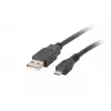 Kábel USB 2.0 LANBERG CA-USBM-10CC-0018-BK, Micro-USB B na USB A, 1,8 m, čierny