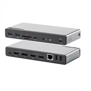 ALOGIC DV4 - dokovacia stanica - pre laptop - USB-C / USB-A - 3 x HDMI, DP - 1GbE (DUCDV4)