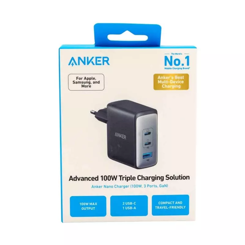 Anker Powerport 736 Nano II univerzálna čierna AC rýchle nabíjanie do interiéru