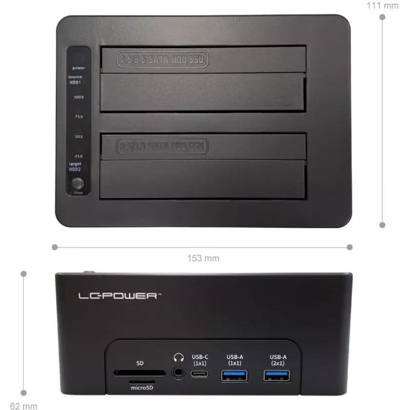 LC-Power dokovacia stanica USB 3.2 Gen 2x1
