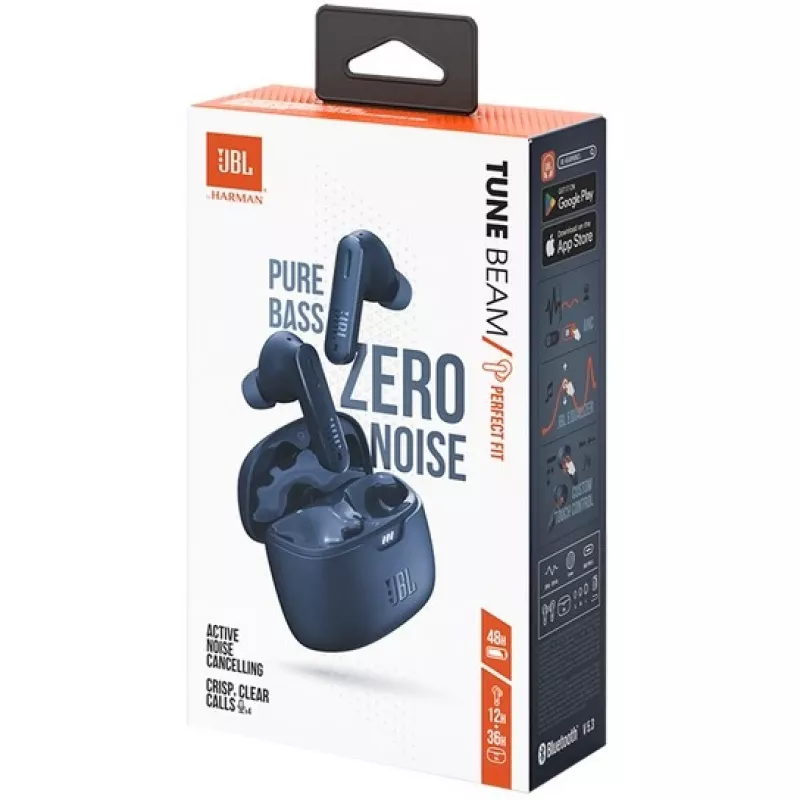 JBL Tune Beam Headset True Wireless Stereo (TWS) In-ear hovory/hudba USB Type-C Bluetooth modrá