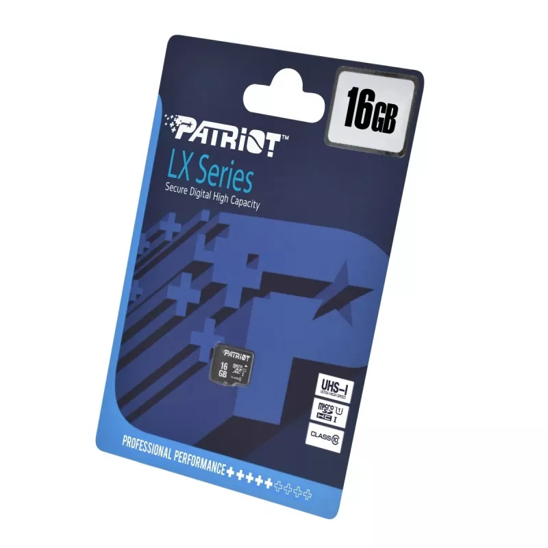 MicroSDHC pamäťová karta PATRIOT PSF16GMDC10 — 16 GB, Class 10, UHS-I (U1), 80 MB/s, čierna