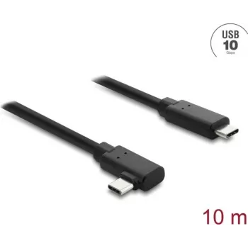 DELOCK aktívny optický USB Type-C kábel 10 Gbit/s, zahnutý konektor samec-samec, 10 m (model 87242)