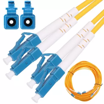 Optický patch kábel Extralink EX.2862 LC–LC 0,5 m G.652D FTTH žltý full duplex