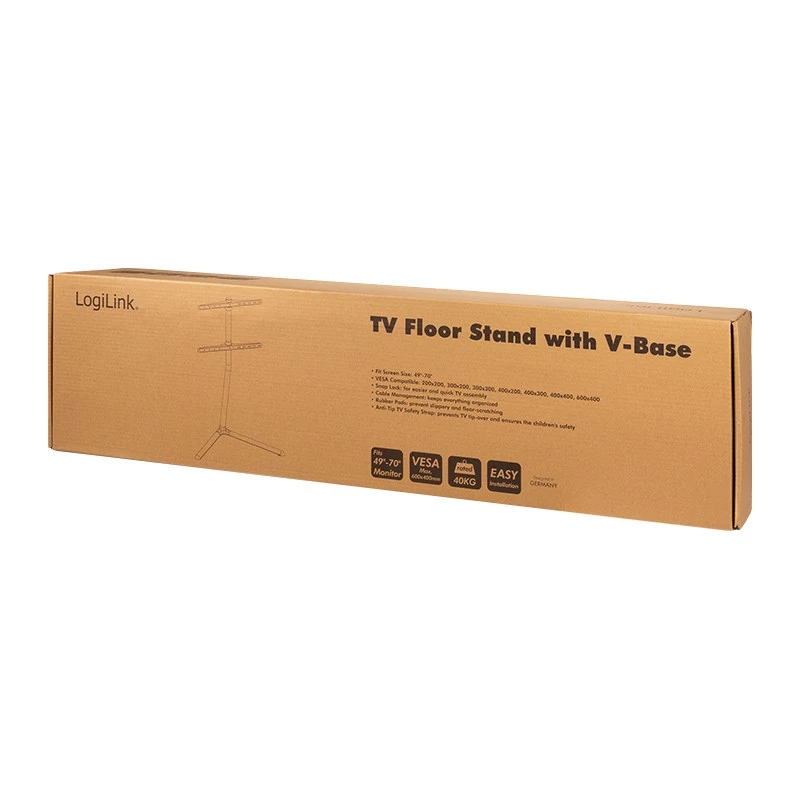 LogiLink BP0079 podlahový stojan na televízor s V-podstavcom, 49–70 palcov, 40 kg, čierny