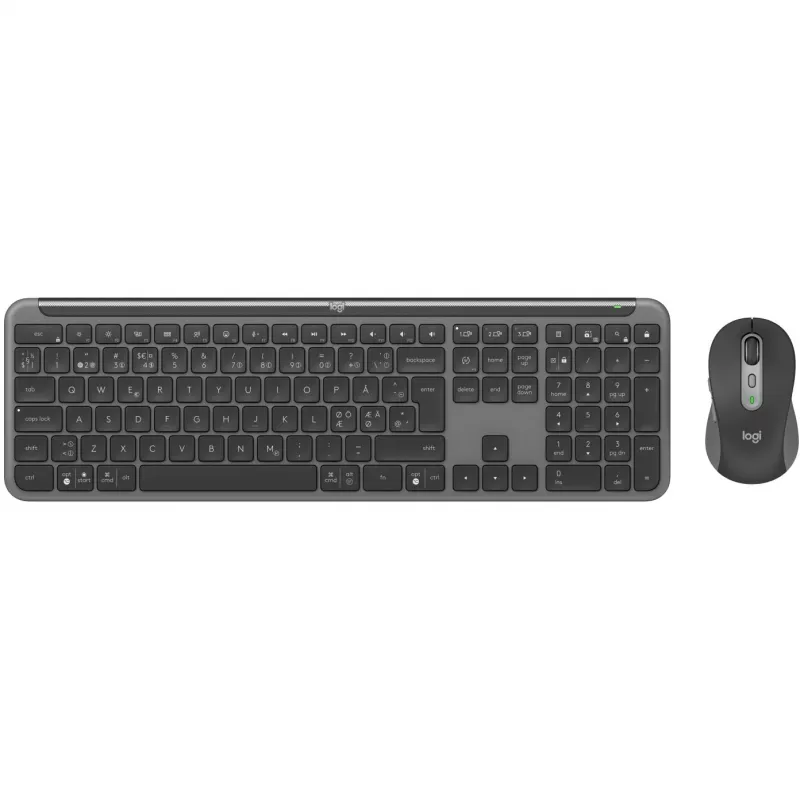 Logitech Signature slim Combo MK950 - sada klávesnica-myš - bezdrôtová - Bluetooth 5,1 LE - QWERTY - Nordic - grafit (920-012488)