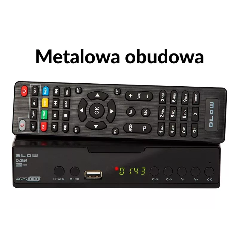 Digitálny TV tuner BLOW 4625FHD DVB-T2 H.265 terestriálny prijímač, HDMI, USB, SCART, Ethernet, S/PDIF