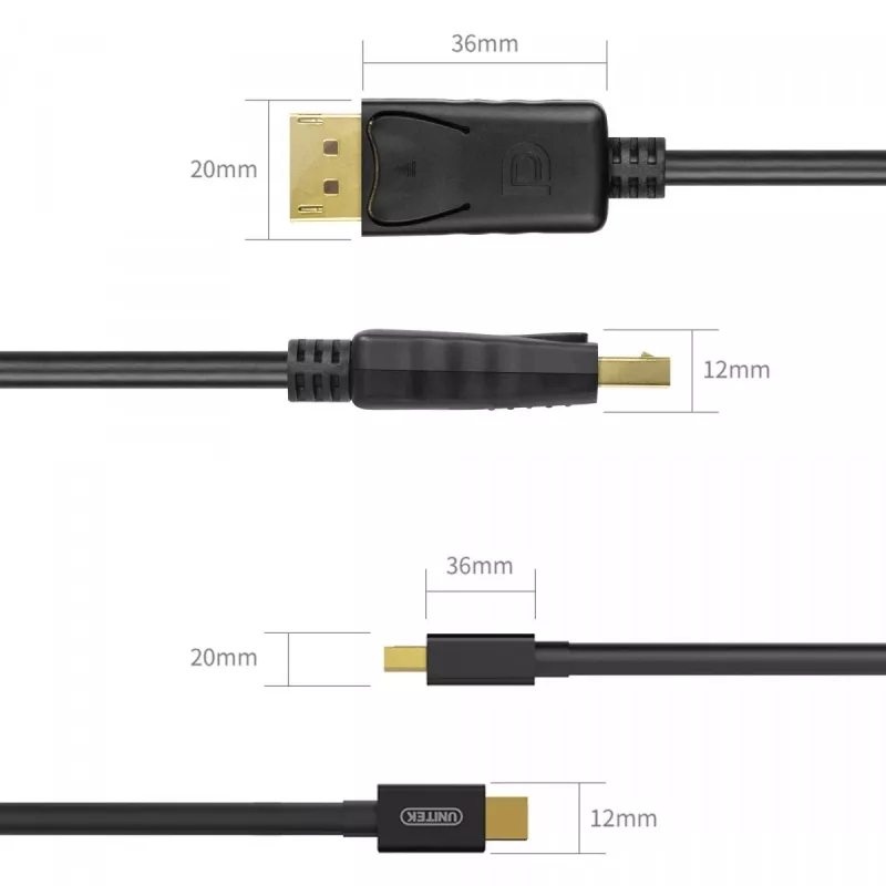 Kábel miniDisplayPort/DisplayPort M/M 2 m; Y-C611BK