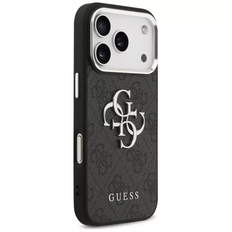 GUESS | Hardcase 4G | Zadný kryt | iPhone 17 Pro Max | Apple | Ekologická koža/PC/Plast/TPU | Čierna