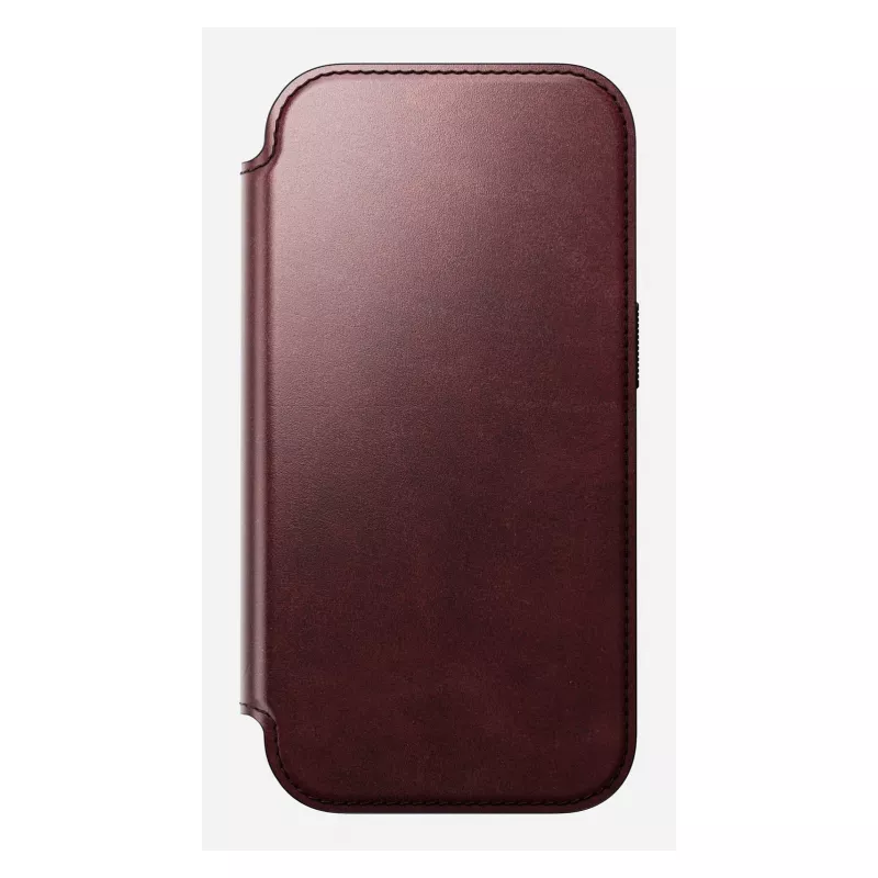 Puzdro na telefón Nomad Modern Leather Folio pre Apple iPhone 17 Pro, 6,3 palcov (16 cm), koža bordová