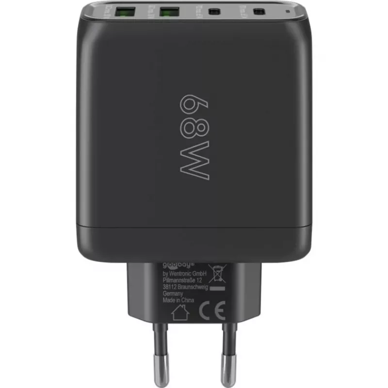 Goobay 64817 nabíjačka pre mobilné zariadenia slúchadlá - smartfón - tablet čierna AC rýchlonabíjanie interiér (64817)