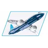 Stavebnica Cobi Boeing 737-8 — 340 dielov, odporúčaný vek 7+, modrá a biela