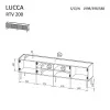 TV skrinka cama meble LUCCA 4D, 2000×400×590 mm, biela, doska z drevotriesky