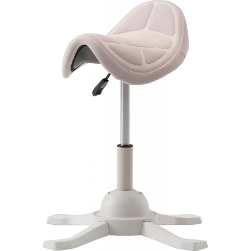 Up Up Toronto ergonomická balančná stolička biela, ivory látka, dlhší plynový pružinec