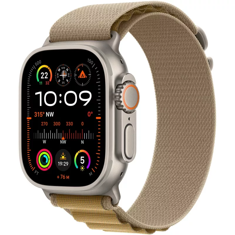 Remienok Apple 49 mm Tan Alpine Loop malý Natural Titanium Finish